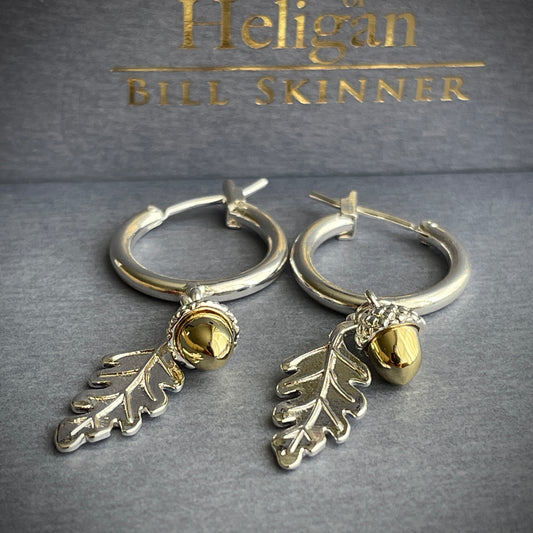 Acorn and Oak Leaf Hoops