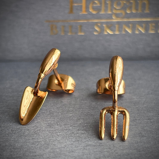 Trowel & Fork Rose Gold Studs