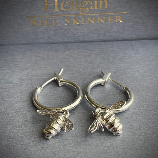 Bumble Bee Hoops - Silver