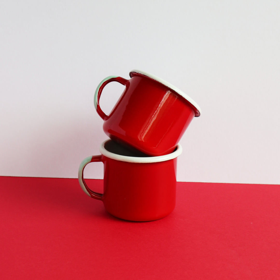 Heligan Enamel Mug - Carmin Red