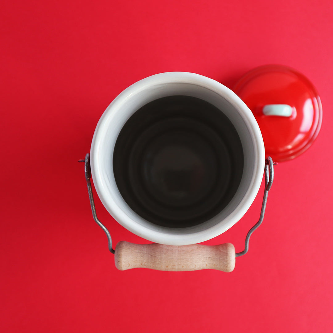 Heligan Enamel Milk Can - Carmin Red