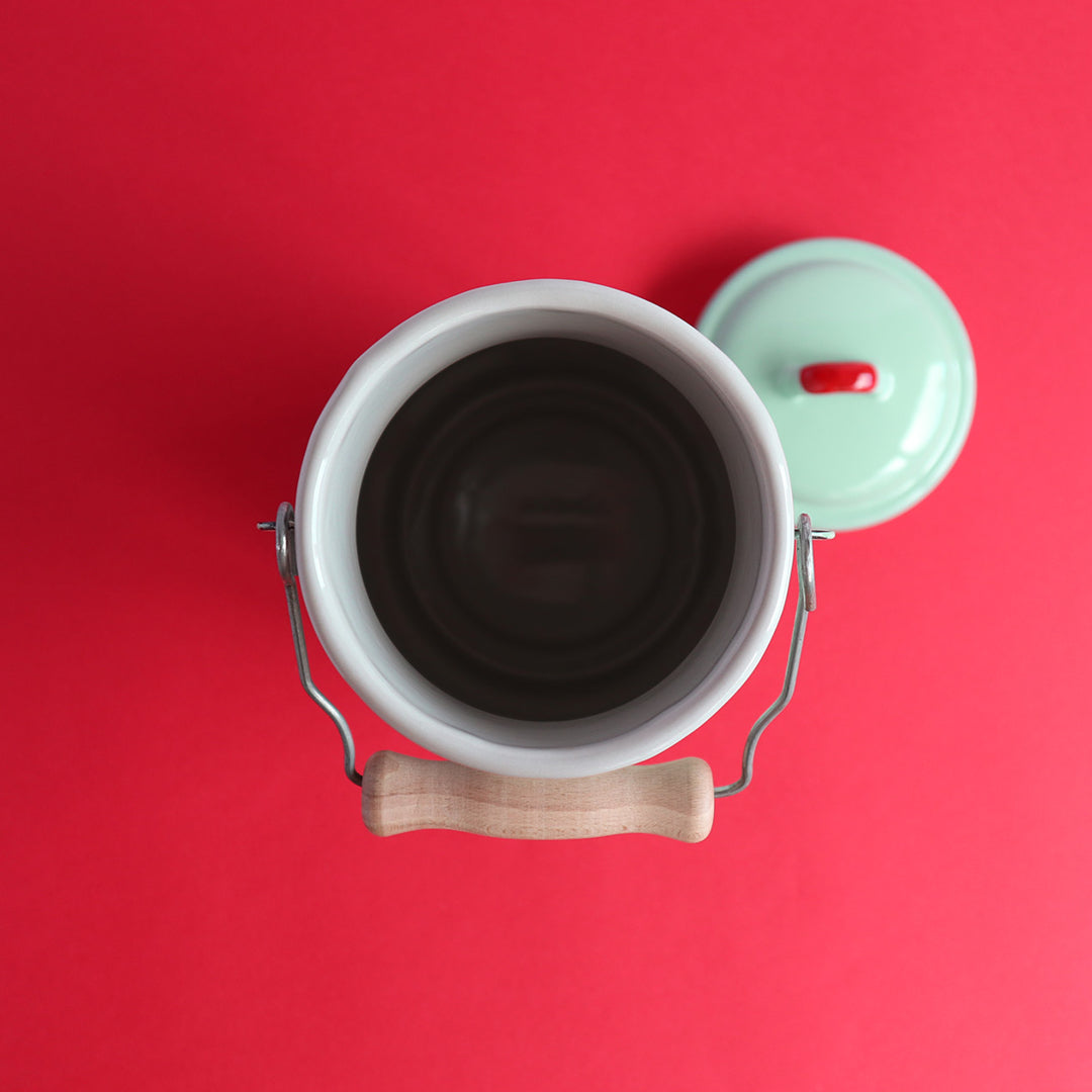 Heligan Enamel Milk Can - Pea Green