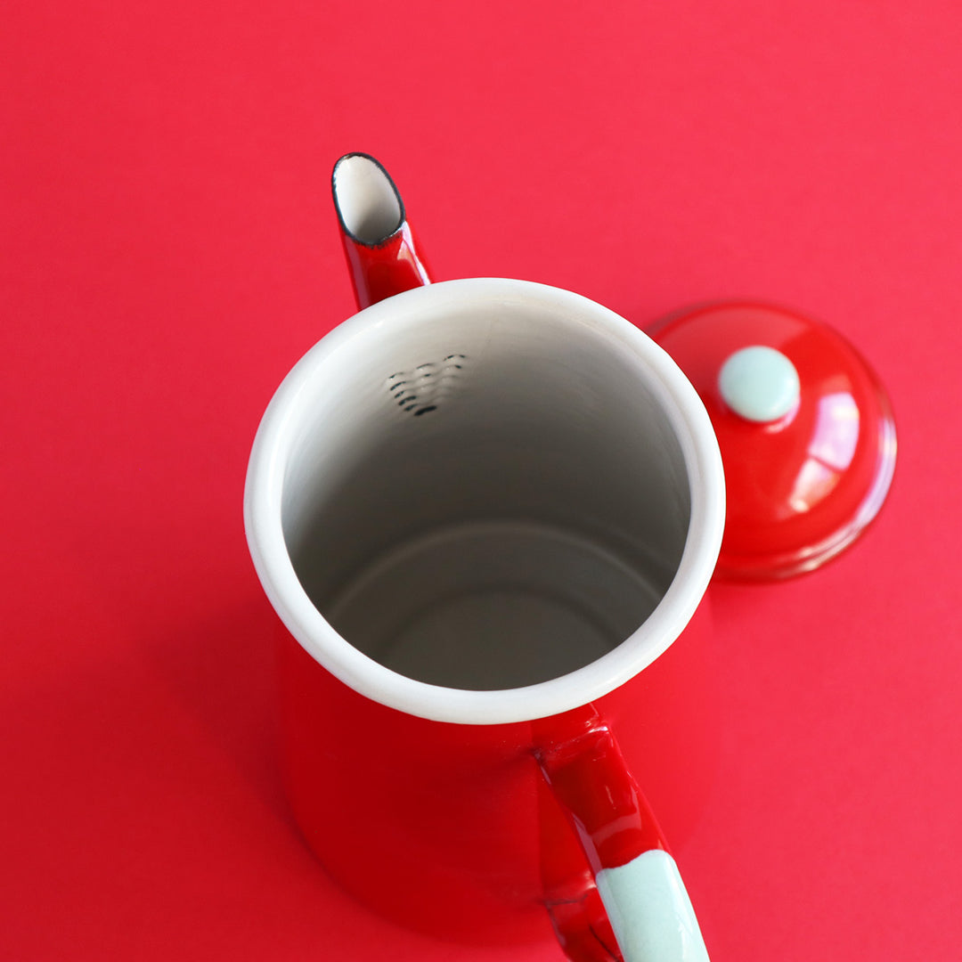 Heligan Coffee Pot - Carmin Red