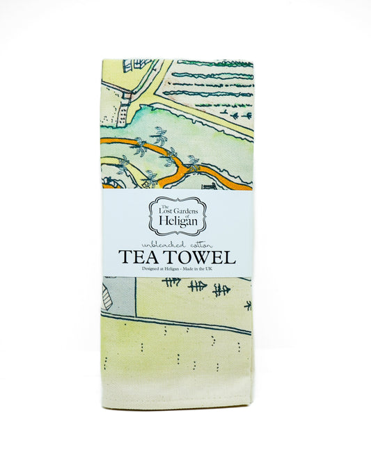 Heligan Map Tea Towel
