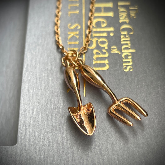 Trowel & Fork Rose Gold Pendant