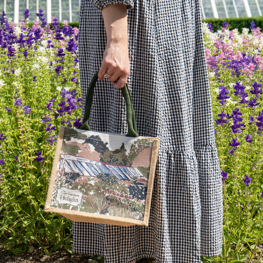 Flower Garden Glasshouse Jute Bag