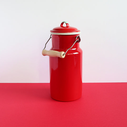 Heligan Enamel Milk Can - Carmin Red