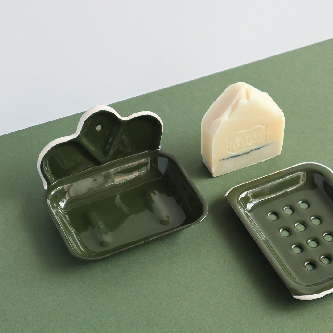 Heligan Hanging Soap Tray - Forest Green