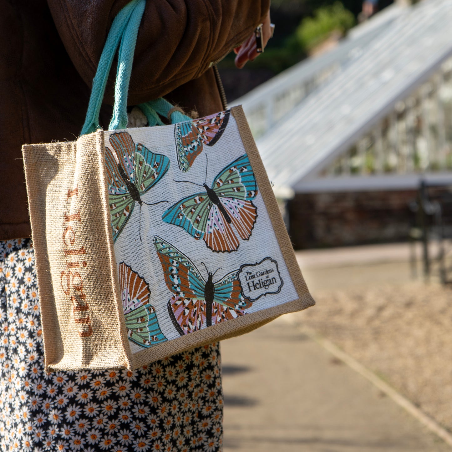 Heligan Butterfly Small Jute Bag