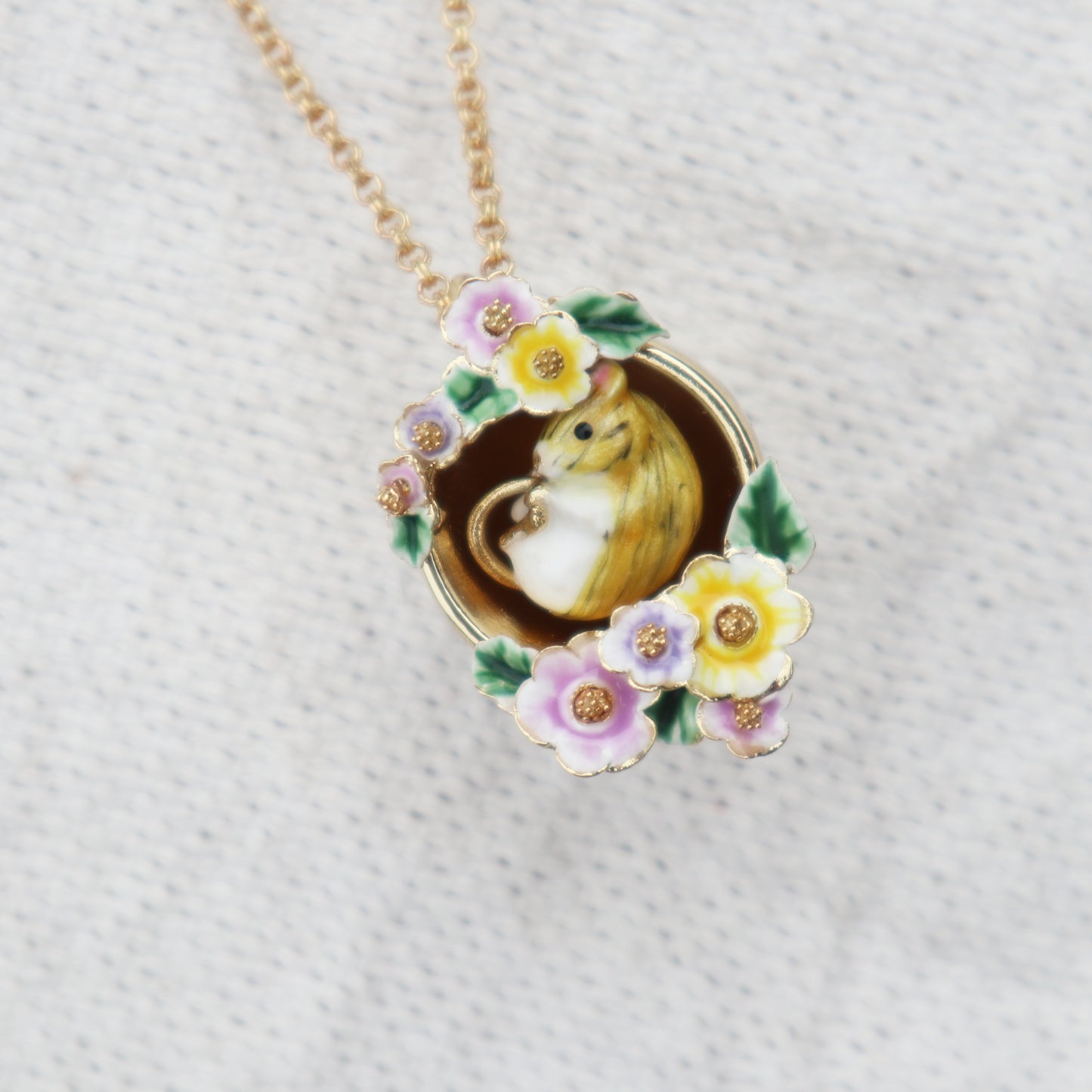 Dormouse in Flower Pot Pendant