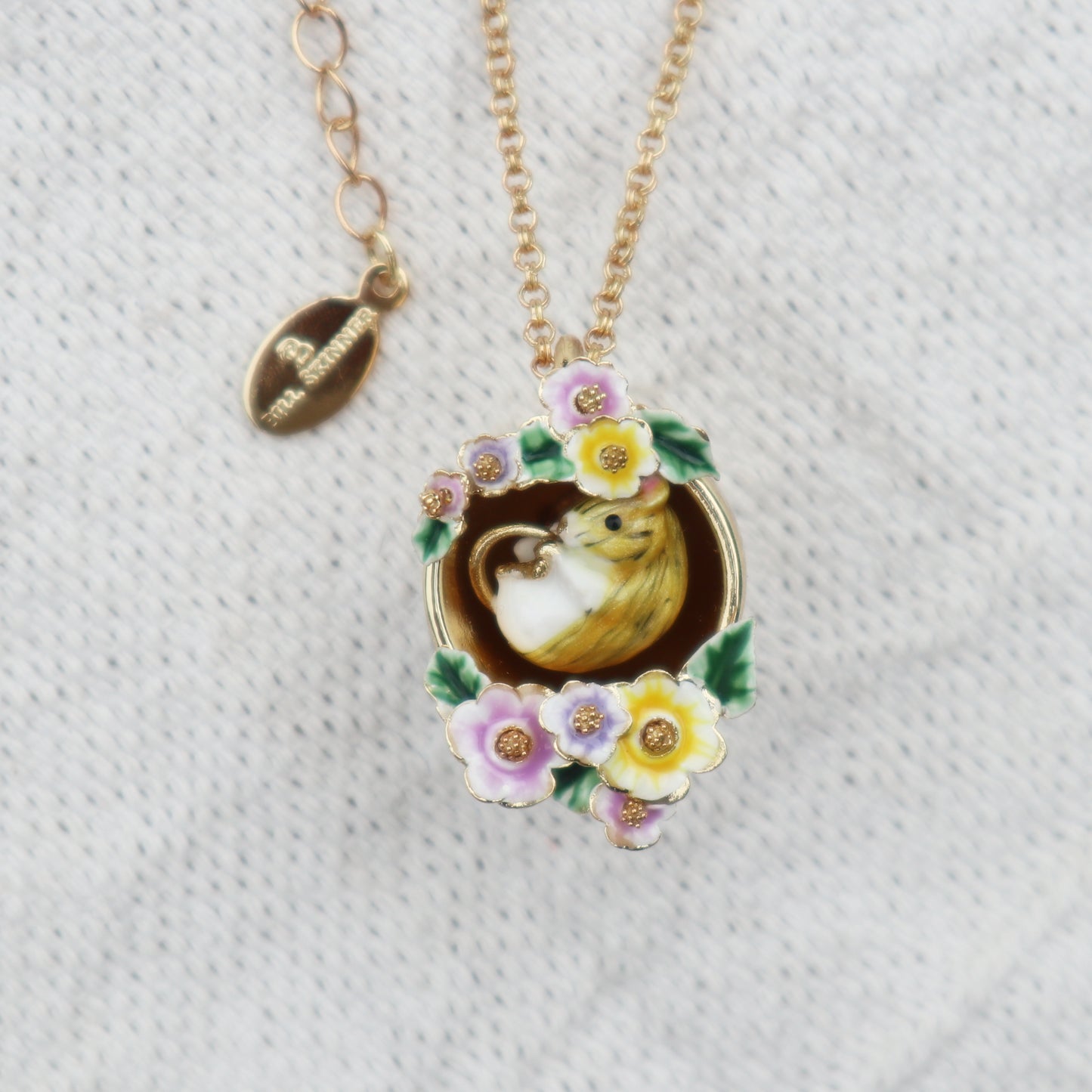 Dormouse in Flower Pot Pendant