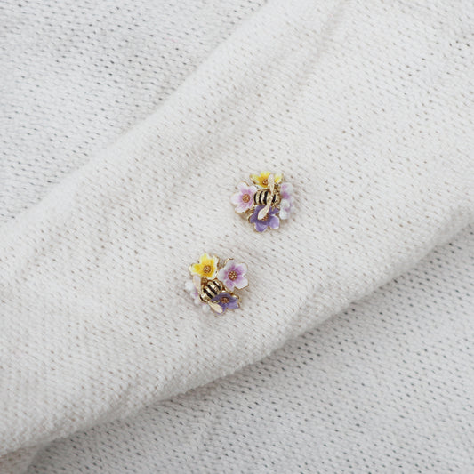 Bee and Flower Studs