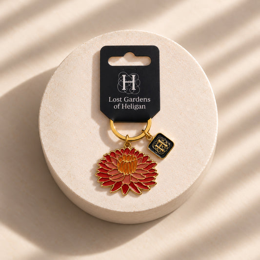Heligan Dahlia Charm Keyring