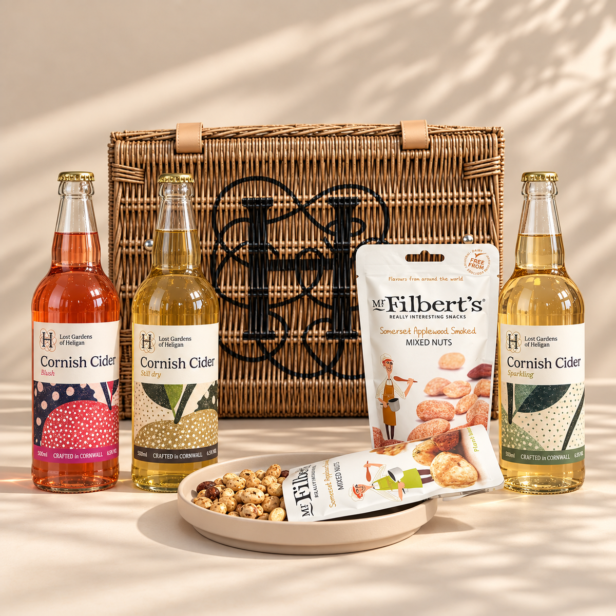 Heligan Cider and Savouries Hamper