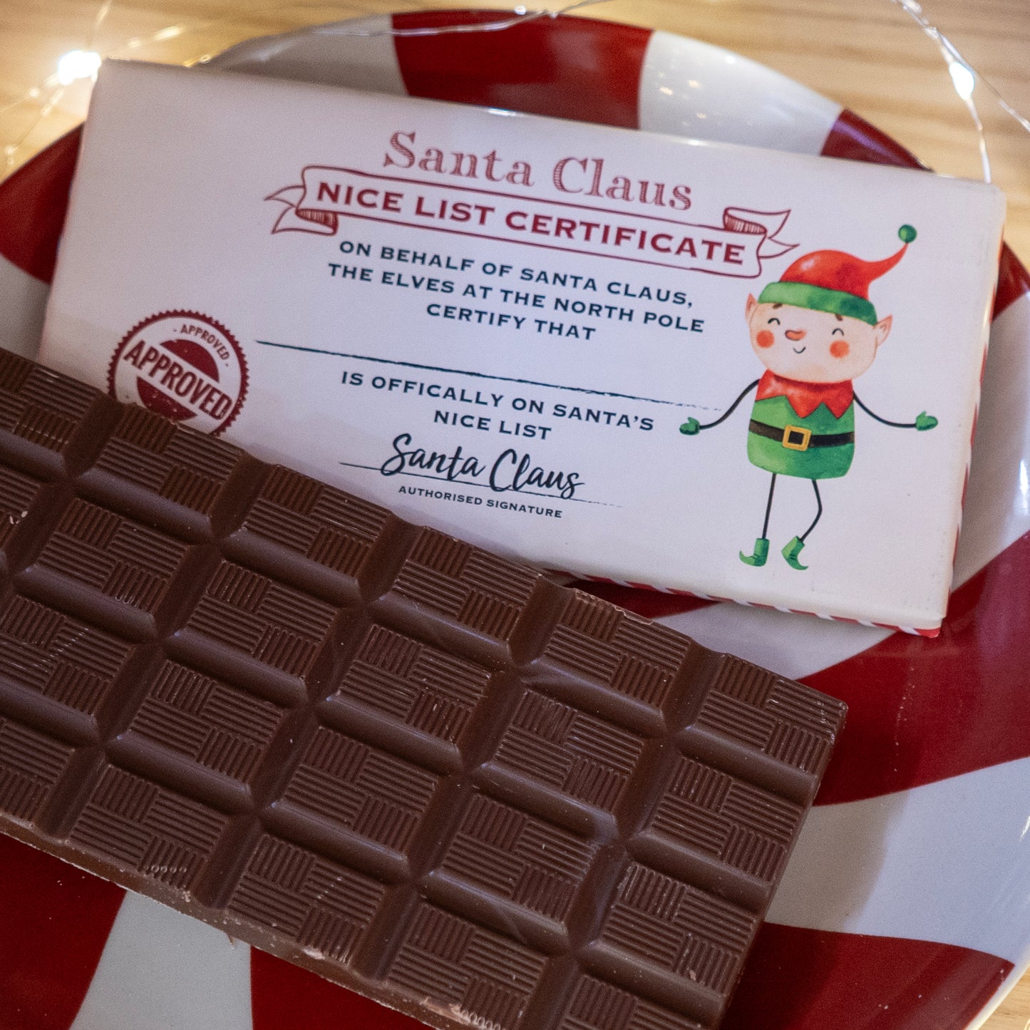Nice List Certificate Chocolate Bar